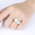 Feather Shape Design 925 Silver Freshwater Pearl Rings